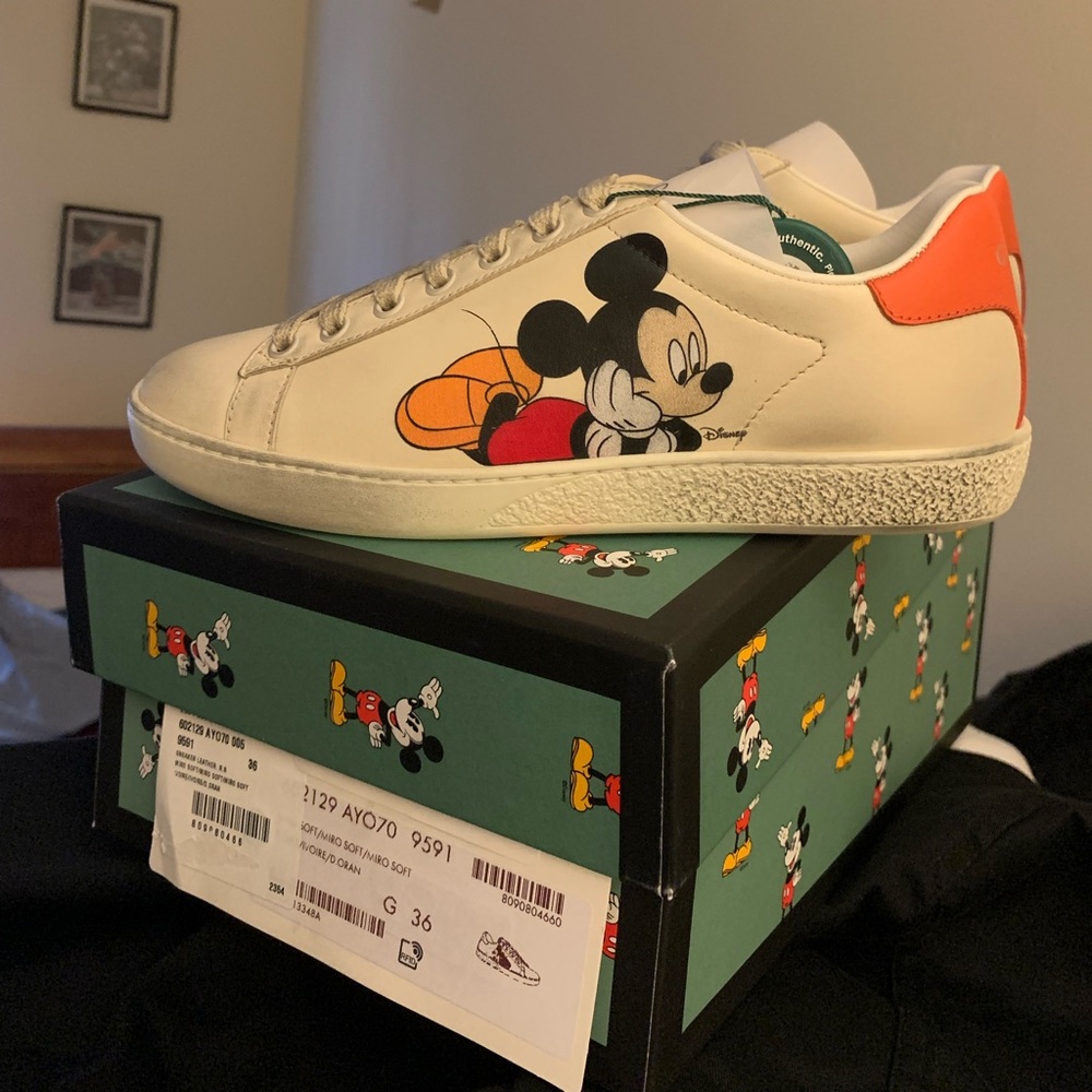 Gucci Ace Disney Sneaker Women’s (Ivory) Authentic and Brand new US sz 6